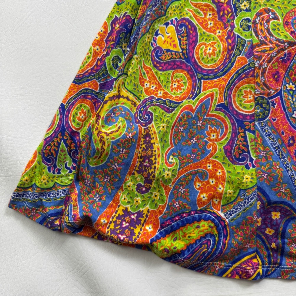 Lauren Ralph Lauren Women Multicolor Paisley Viscose Midi Dress Sze L Sleeveless - Picture 8 of 16